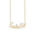 Name Tag Necklace Isabella - halskæde med navn - navnehalskæde i forgyldt sterling sølv