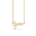 Name Tag Necklace Agnes - necklace with name - name necklace in gold plated sterling silver