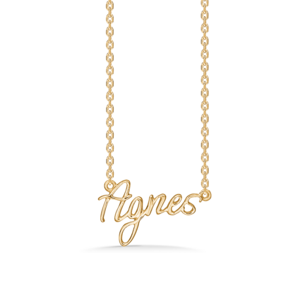 Name Tag Necklace Agnes - necklace with name - name necklace in gold plated sterling silver