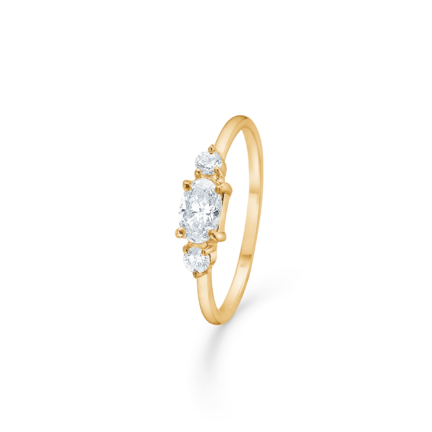 Ice Ring - Gold plated ring in 18 ct gold with white zirconia stones