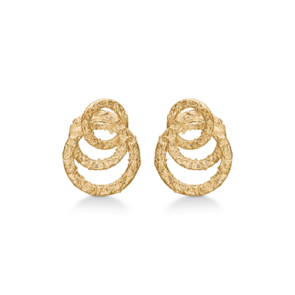 Solar Earrings - Minimalist gold plated earrings with texture