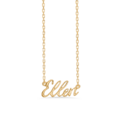 Name Tag Necklace Ellen - halskæde med navn - navnehalskæde i forgyldt sterling sølv