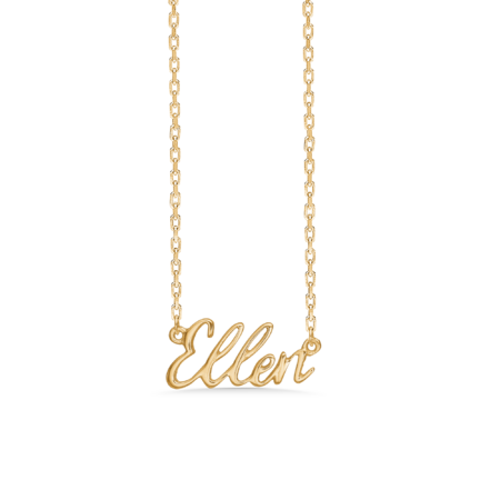 Name Tag Necklace Ellen - halskæde med navn - navnehalskæde i forgyldt sterling sølv