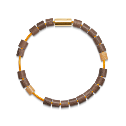 Arugam Bay armbånd i gul nylon med 14 karat guldlås