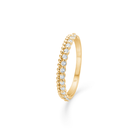 Column Ring - Ring in 925 sterling silver plated in 18 ct gold with a band of white zirconia stones