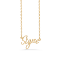 Name Tag Necklace Signe - halskæde med navn - navnehalskæde i forgyldt sterling sølv