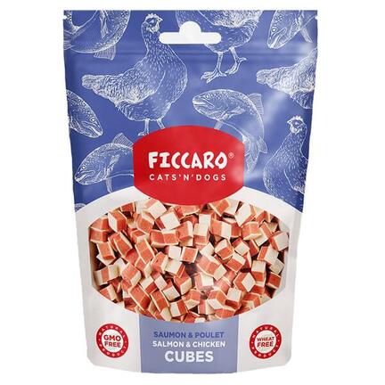 Ficcaro Salmon & Chicken Cubes - Hundegodbidder med laks og kylling - MyTrendyDog.dk