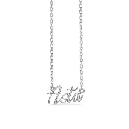Name Tag Necklace Asta - necklace with name - name necklace in sterling silver