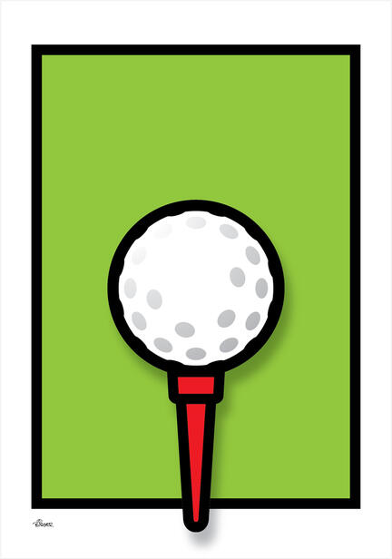 Golf Tee green graphic colour Poster plakat ©Birger www.artprintandmore.dk