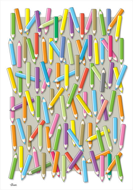 colour pencils blyanter plakat kunst poster art print Birger Bromann