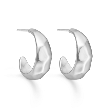 Brink Earrings - Chunky banket øreringe med glat overflade i 925 sterling sølv