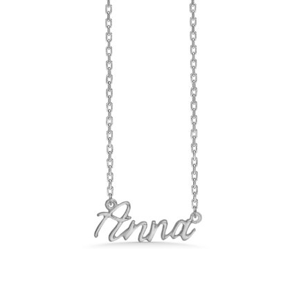 Name Tag Necklace Anna - halskæde med navn - navnehalskæde i sterling sølv