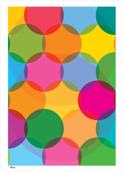 Big dots circles 2 colour poster graphic danish design art print plakat © Birger Bromann