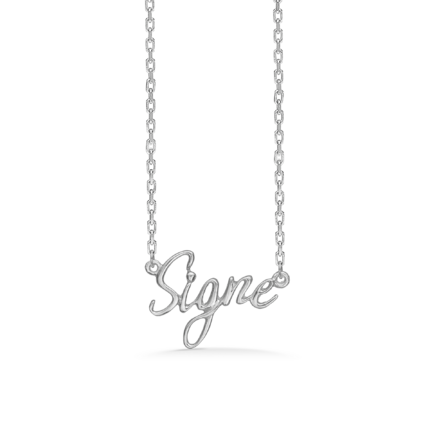 Name Tag Necklace Signe - halskæde med navn - navnehalskæde i sterling sølv