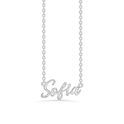 Name Tag Necklace Sofia - halskæde med navn - navnehalskæde i sterling sølv