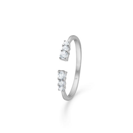 Broken Ring - Broken ring in 925 sterling silver with white zirconia stones