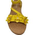 billige gule sandaler med blød sål