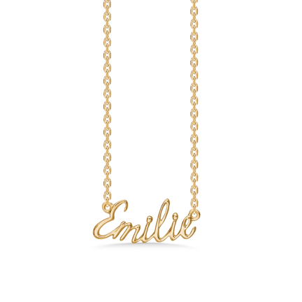 Name Tag Necklace Emilie - necklace with name - name necklace in gold plated sterling silver