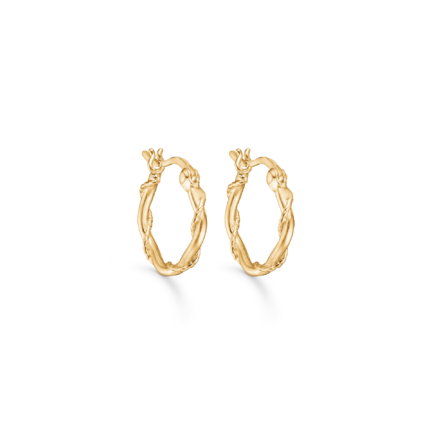 Era Hoops - Earrings with twisted details in an organic look. Made in 925 sterling silver and plated in 18ct gold