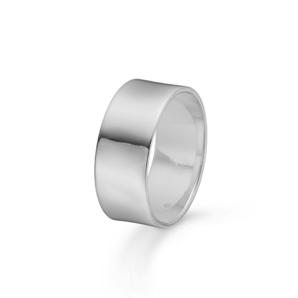 Big Plain Ring - Flat simple ring with smooth surface in 925 sterling silver
