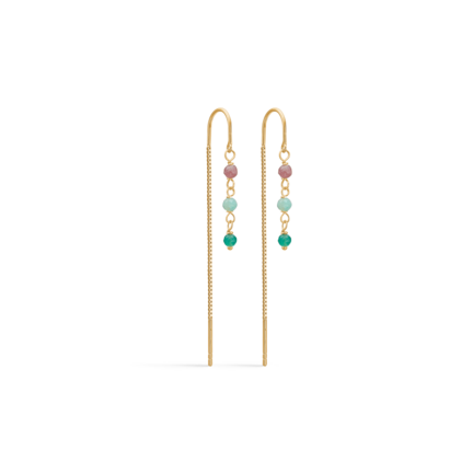Daylight Earrings - Gold plated colorful earrings with pearls