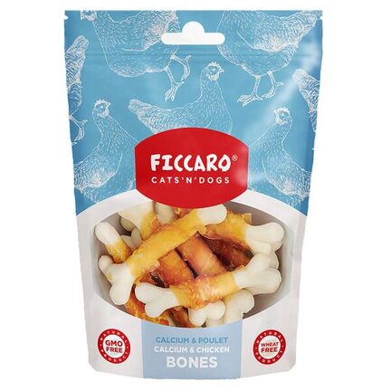 Ficcaro Calcium & Chicken Bones - Hundegodbidder med kalk og kylling - MyTrendyDog.dk