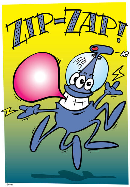 Zip cartoon hand drawn tegnet poster
