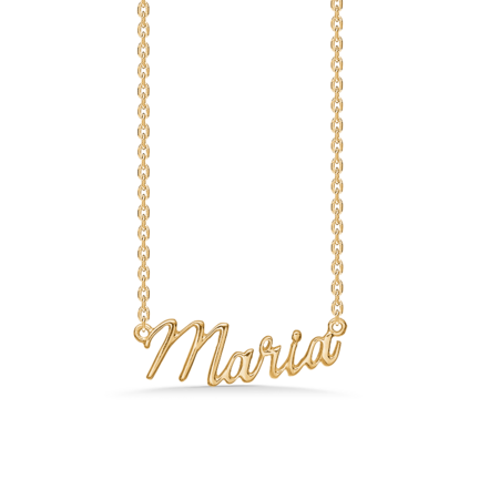 Name Tag Necklace Maria - necklace with name - name necklace in gold plated sterling silver