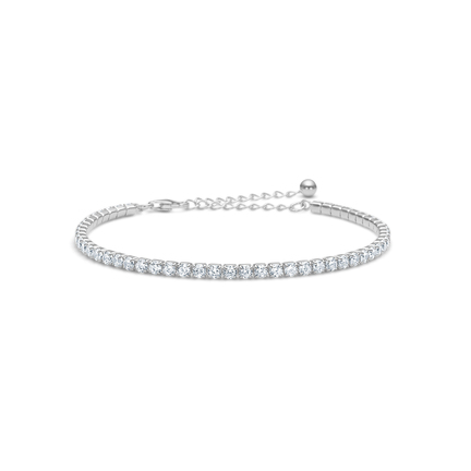 Tennis Bracelet - Tennis bracelet in sterling silver with white zirconia stones