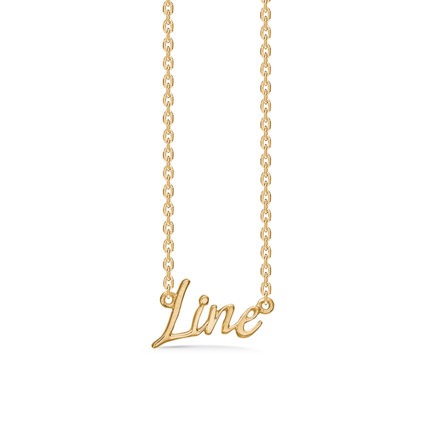 Name Tag Necklace Line - halskæde med navn - navnehalskæde i forgyldt sterling sølv