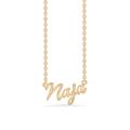 Name Tag Necklace Naja - necklace with name - name necklace in gold plated sterling silver
