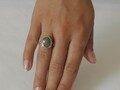 Grøn safir I sølv ring