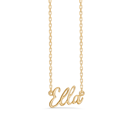 Name Tag Necklace Ella - necklace with name - name necklace in gold plated sterling silver