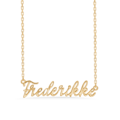 Name Tag Necklace Frederikke - necklace with name - name necklace in gold plated sterling silver