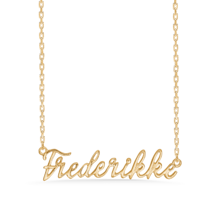 Name Tag Necklace Frederikke - necklace with name - name necklace in gold plated sterling silver