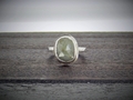 Grøn safir sølv ring 2